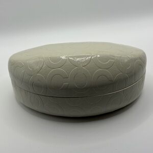 Coach Off-White Logo Signature C Clam Shell Hard Case Sunglass Eyeglass Case